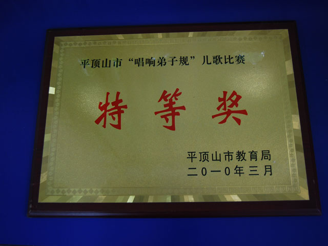 平顶山市“唱响子弟规”儿歌比赛特等奖